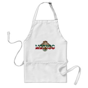 Friendly Men Mexican Pyramids White Apron