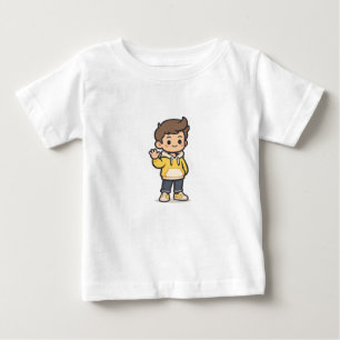 Friendly Minimal Cartoon Character Baby T-Shirt