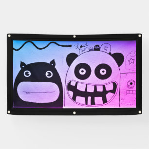 FRIENDLY MONSTERS VINYL BANNER W/ GROMMETS