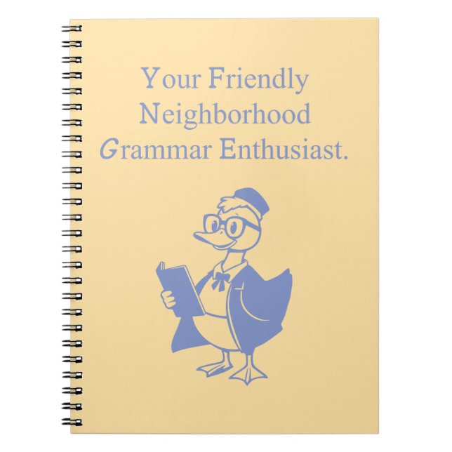 Friendly Neighborhood Grammar Enthusiast Design Notebook (Front)