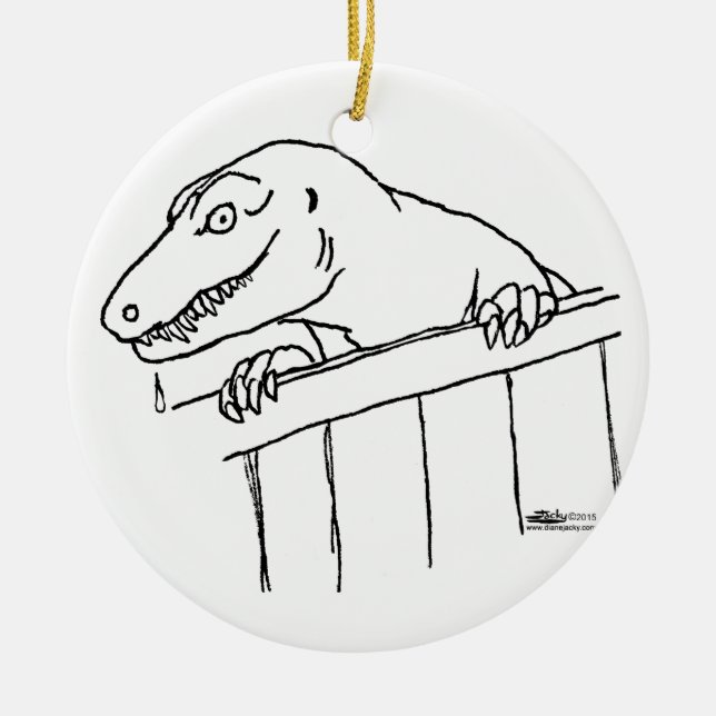 Friendly Neighbourhood Dinosaur Ceramic Tree Decoration (Front)