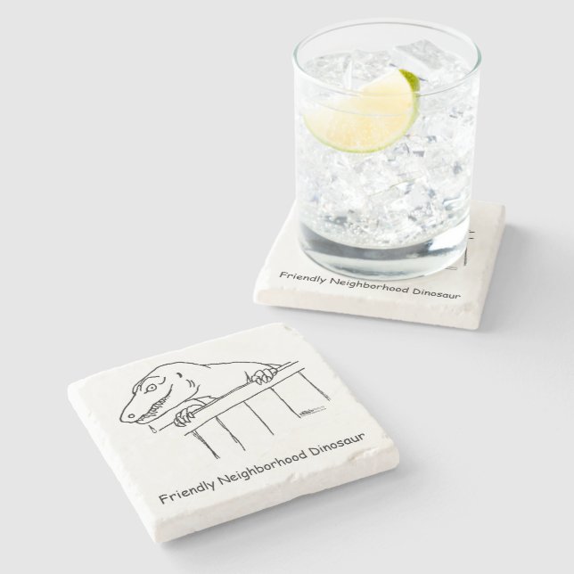 Friendly Neighbourhood Dinosaur Stone Coaster (Side)