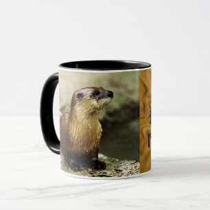 Friendly Otter and Funny Message personalise Mug