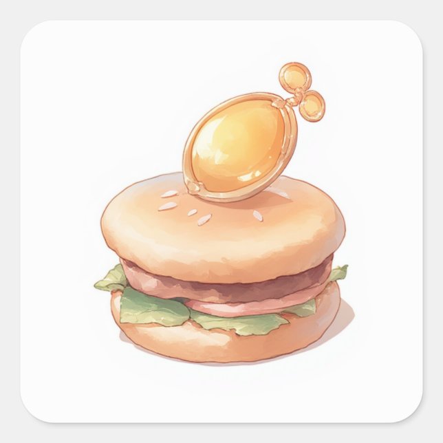 Friendly Pastel Illustration Square Sticker (Front)