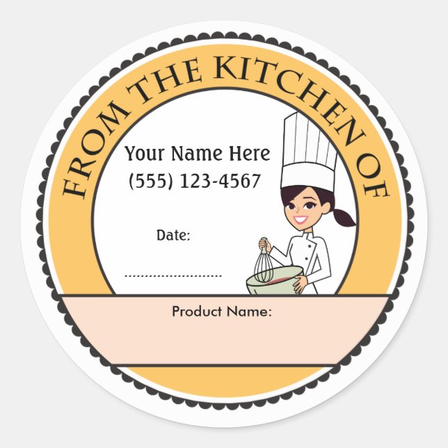 Friendly Personalised Baking Sale Pro Labels (Front)