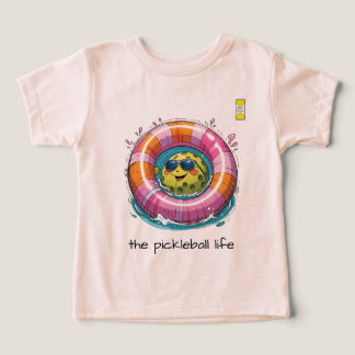 Friendly Pickleball hearts logo with fun character