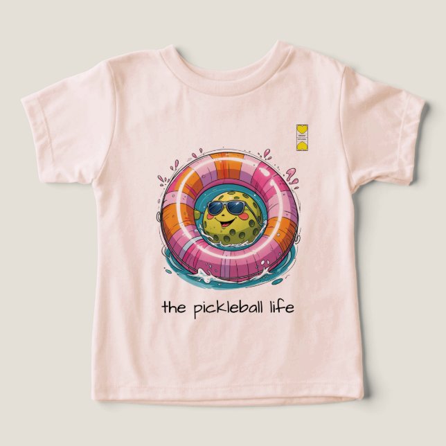 Friendly Pickleball hearts logo with fun character (Design Front)