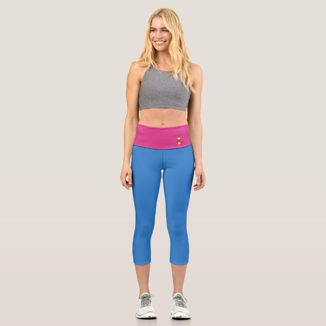 Friendly Pickleball logo - CUSTOMIZE COLORS - Capri Leggings (Front)