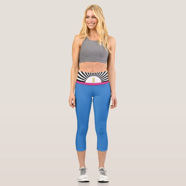 Friendly Pickleball logo - CUSTOMIZE COLORS - Capri Leggings (Front)