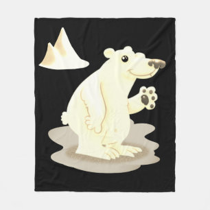 Friendly Polar Bear Fleece Blanket