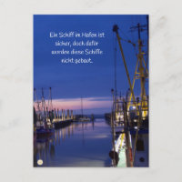 Friendly postcards: a ship is