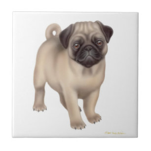 Friendly Pug Puppy Tile