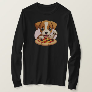 Friendly Puppy Inviting You to Share Pizza T-Shirt