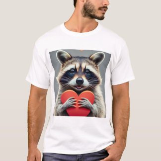 Friendly Racoon with Heart T-Shirt