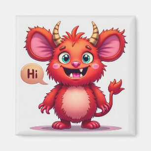 Friendly Red Monster Magnet