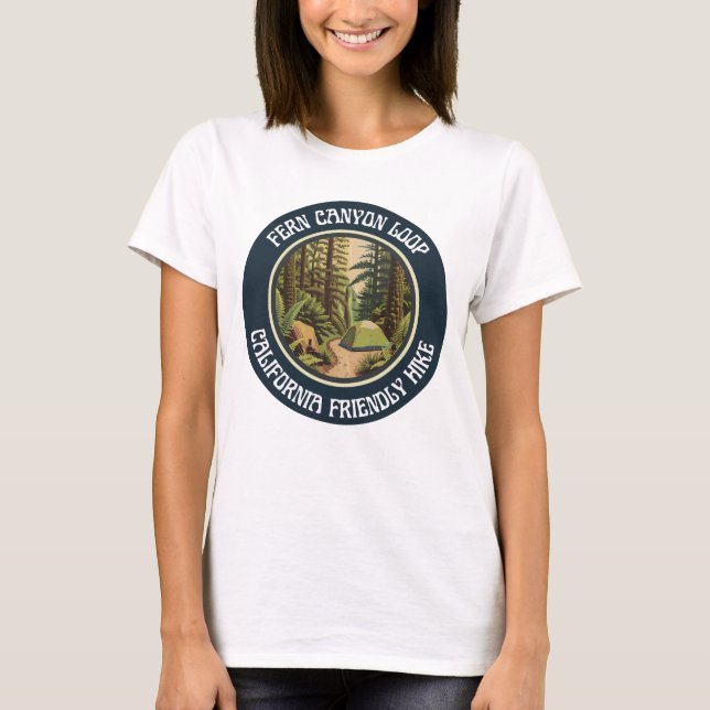 Friendly Retro Fern Canyon Canyoneering Loop Trail T-Shirt (Front)