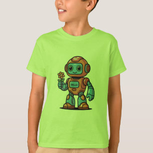 Friendly Robot Cartoon Kids' T-Shirt