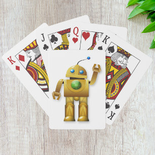 Friendly Robot Playing Cards