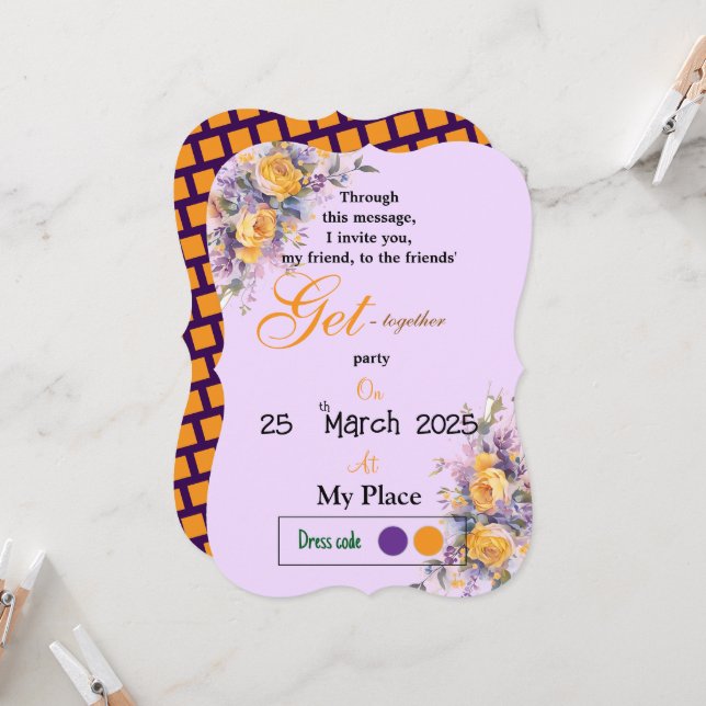 Friendly Roses Invitation (Front/Back In Situ)