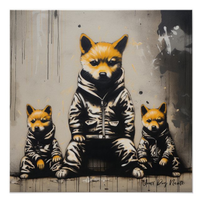 Friendly Shiba Inu Puppy Dogs  002 - Raimon Paladi Poster (Front)