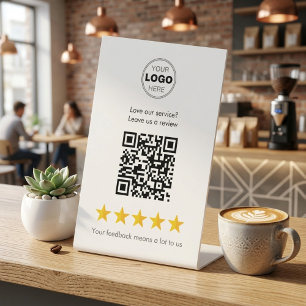 Friendly Small Business Review QR Code Pedestal Sign