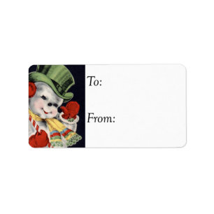 Friendly Snowman Vintage Gift Tag