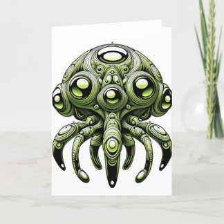 Friendly Space Alien Critter  Holiday Card