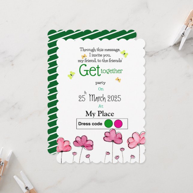 Friendly Spring  Invitation (Front/Back In Situ)