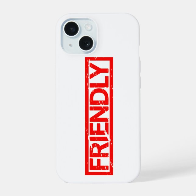 Friendly Stamp iPhone 15 Case (Back)