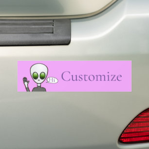 Friendly Waving Alien Thunder_Cove Bumper Sticker