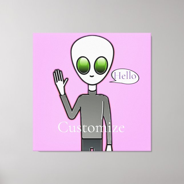 Friendly Waving Alien Thunder_Cove Canvas Print (Front)