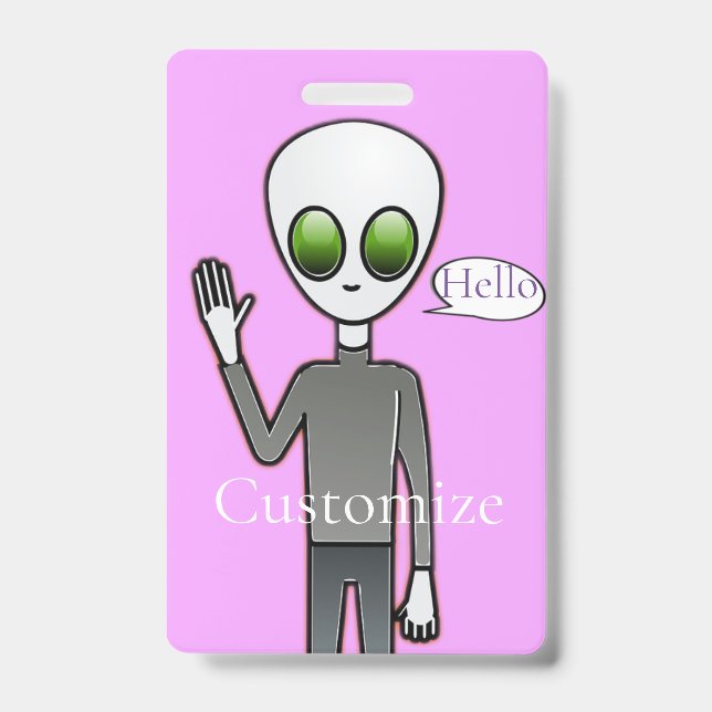 Friendly Waving Alien Thunder_Cove ID Badge (Front)