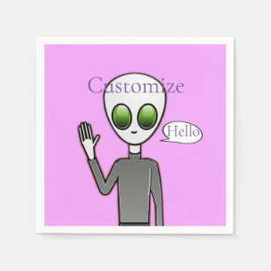Friendly Waving Alien Thunder_Cove Napkin
