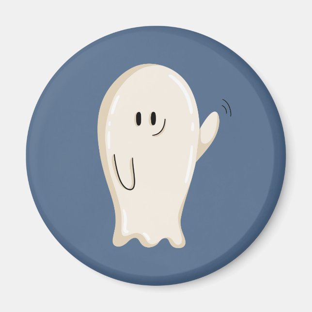 Friendly Waving Ghost Magnet (Front)