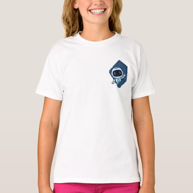 Friendly Waving Robot Kids T-Shirt (Front)