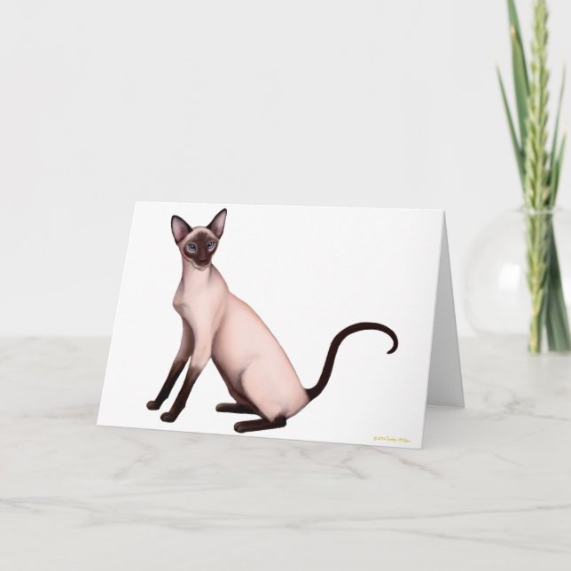 Friendly Young Siamese Cat Card (Front)