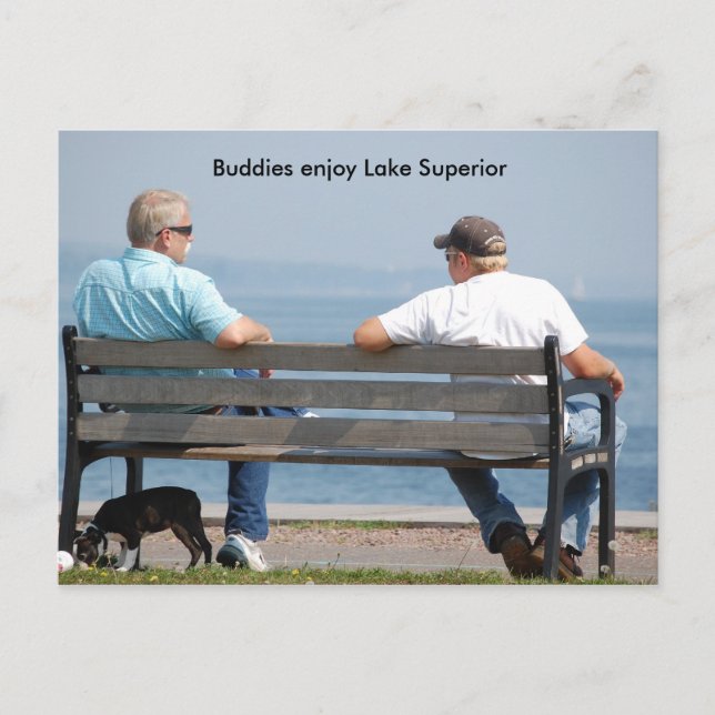 Friends2, Buddies enjoy Lake Superior Postcard (Front)