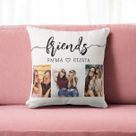 Friends 3 Photo Friendship Collage Cushion<br><div class="desc">Celebrate your friendship with the Friends 3 Photo Friendship Collage Throw Pillow. This personalised pillow features a beautifully arranged collage of three cherished photos, capturing special moments with your friends. Crafted from high-quality materials, it adds a stylish and sentimental touch to any space. Perfect for birthdays, holidays, or special occasions,...</div>