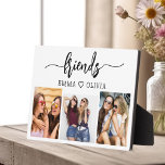 Friends 3 Photo Friendship Collage Keepsake Plaque<br><div class="desc">Celebrate your friendship with the Friends 3 Photo Collage Keepsake Plaque. This vibrant and personalised plaque features a stylish hot pink design, showcasing a beautifully arranged collage of three cherished photos. Crafted from high-quality materials, it’s perfect for displaying on a desk, shelf, or wall. The heartfelt "Friends" message adds a...</div>