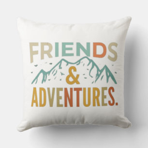 "Friends & Adventures" Multicolor Cushion