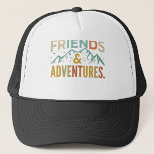 "Friends & Adventures" Multicolor Trucker Hat