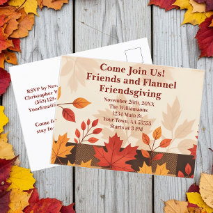 Friends and Flannel Friendsgiving Invitation 