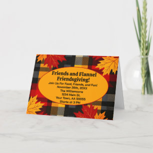 Friends and Flannel Friendsgiving Plaid Invitation