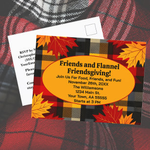 Friends and Flannel Friendsgiving Plaid Invite