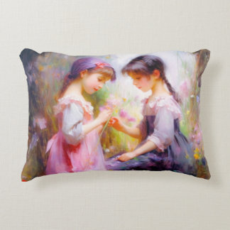Friends and Flowers Decorative Cushion