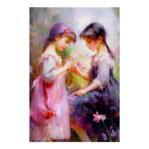 Friends and Flowers Poster