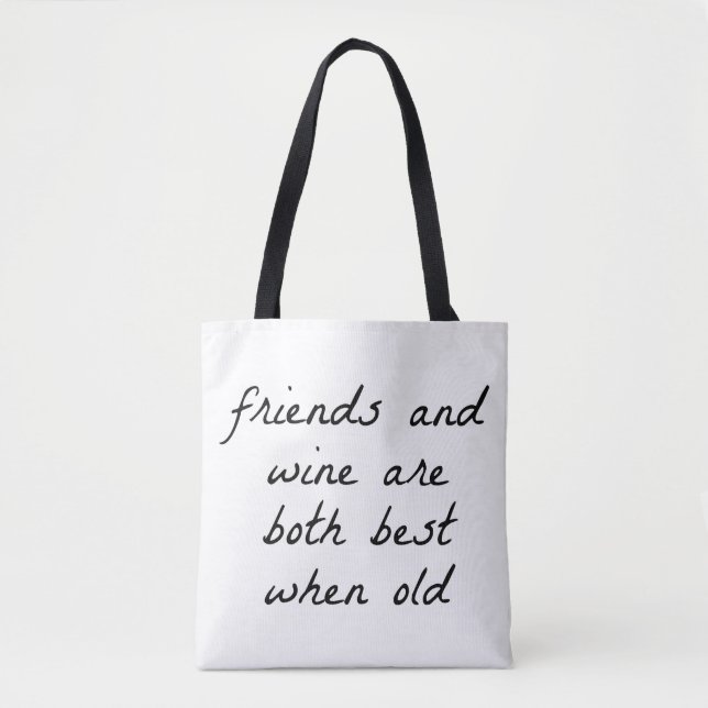 Friends And Wine Shoulder Tote Bag (Front)