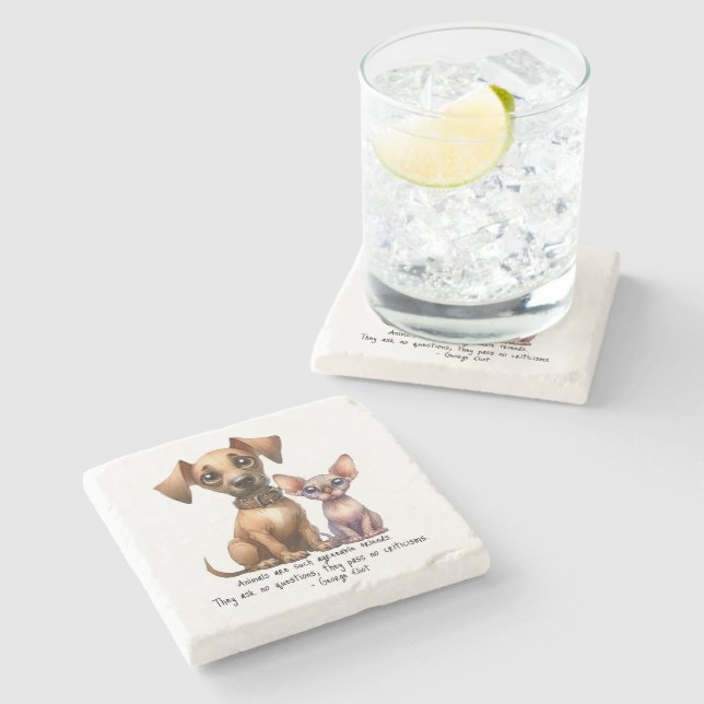 Friends - Animals Stone Coaster (Side)