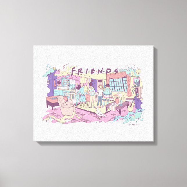 FRIENDS™ | Apartment Cartoon Canvas Print (Front)