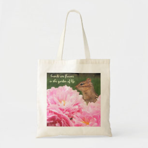 Friends are Flowers Quote Peony Totebag Tote Bag
